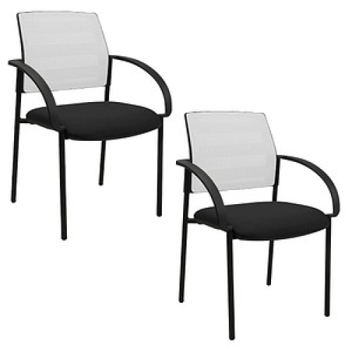 2 Topstar Besucherstühle AIRWORK MEETING 10 BB200BMT0CX2 schwarz, weiß Stoff