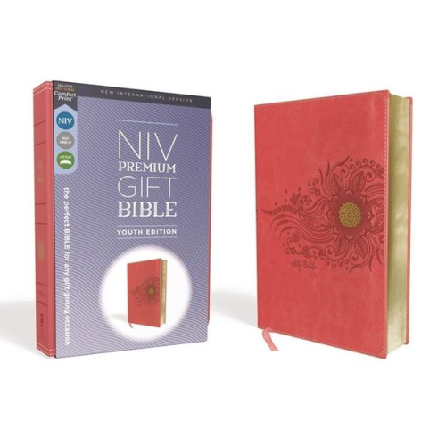 Zondervan - Niv, Premium Gift Bible, Youth Edition, Leathersoft, Coral, Red Letter Edition, Comfort Print