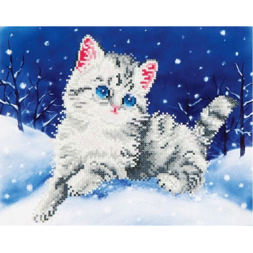 DIAMOND DOTZ - Diamond Painting Katze im Schnee
