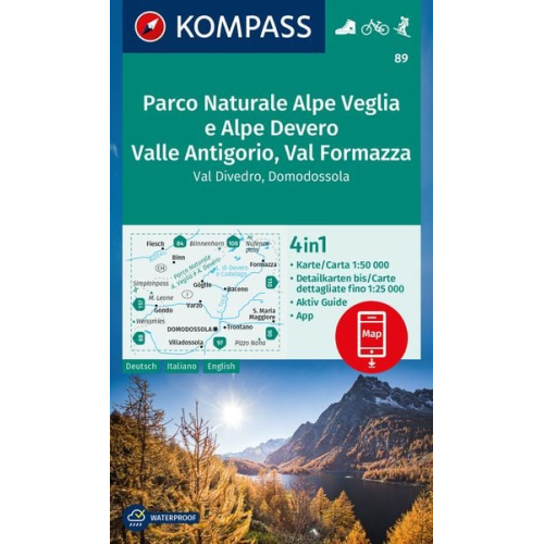 KOMPASS Wanderkarte 89 Parco Naturale Alpe Veglia e Alpe Devero, Valle Antigorio, Val Formazza, Val Divedro, Domodossola 1:50.000