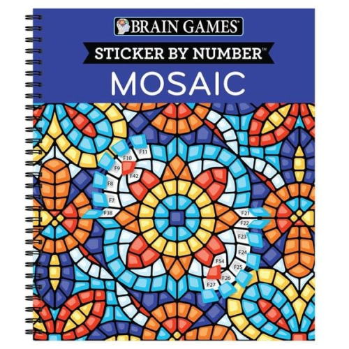 Publications International Ltd Brain Games New Seasons - Brain Games - Sticker by Number: Mosaic (20 Complex Images to Sticker)