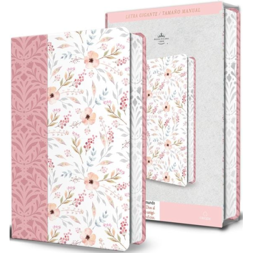 Reina Valera Revisada 1960 - Biblia RVR 1960 Letra gigante, simil piel rosada con flores Edicion