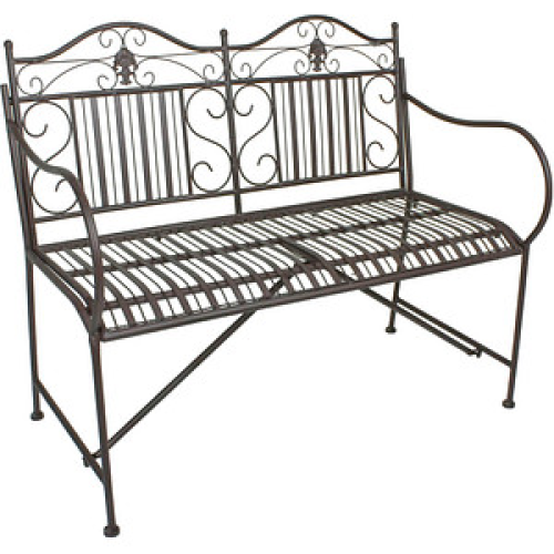 Garden Pleasure Gartenbank MANGAN 950507 schwarzbraun Metall 106,0 cm