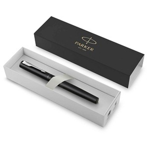 PARKER Vector XL Rollerball Tintenroller schwarz/silber 0,35 mm, Schreibfarbe: schwarz, 1 St.