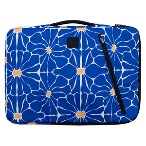 Exacompta Laptophülle Flower Kunstfaser blau bis 40,6 cm (16 Zoll)