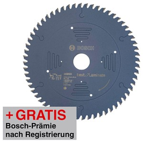 AKTION: BOSCH Best for Laminate Kreissägeblatt 216,0 mm, 60 Zähne mit Prämie nach Registrierung