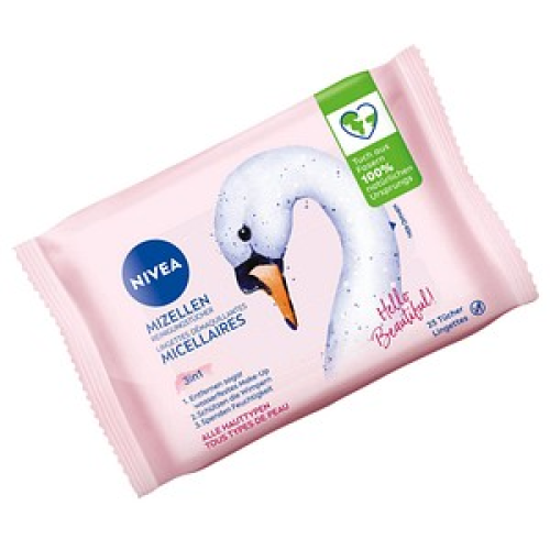 NIVEA feuchte Reinigungstücher MIZELLEN 3in1 1-lagig weiß, 25 Tücher