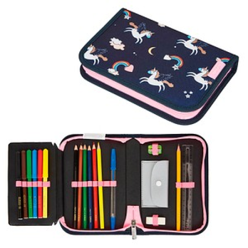 herlitz Federmäppchen Dreamy Unicorn dunkelblau, 20,5 x 3,8 cm