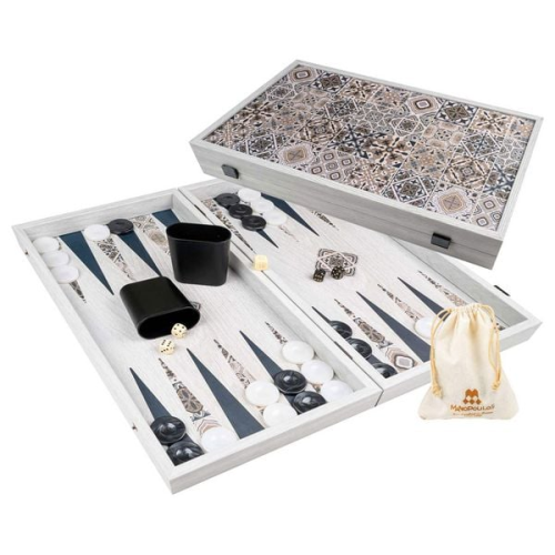 Philos 1826 - Backgammon Lefkada, groß, Holzkassette, Marokkanisches Mosaik Design