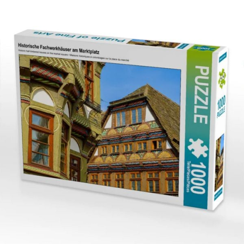 CALVENDO Puzzle Historische Fachwerkhäuser am Marktplatz | 1000 Teile Lege-Größe 64x48cm Foto-Puzzle für glückliche Stunden