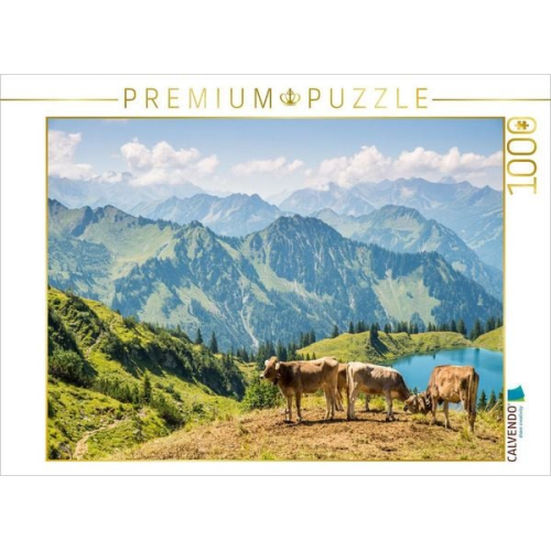 CALVENDO Puzzle Rinder am Nebelhorn | 1000 Teile Lege-Größe 64x48cm Foto-Puzzle für glückliche Stunden