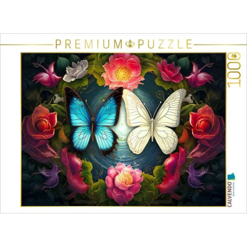 CALVENDO Puzzle Yin und Yang - zwei Schmetterlinge | 1000 Teile Lege-Größe 64x48cm Foto-Puzzle für glückliche Stunden
