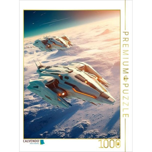 CALVENDO Puzzle Raumschiffe über den Wolken | 1000 Teile Lege-Größe 64x48cm Foto-Puzzle für glückliche Stunden