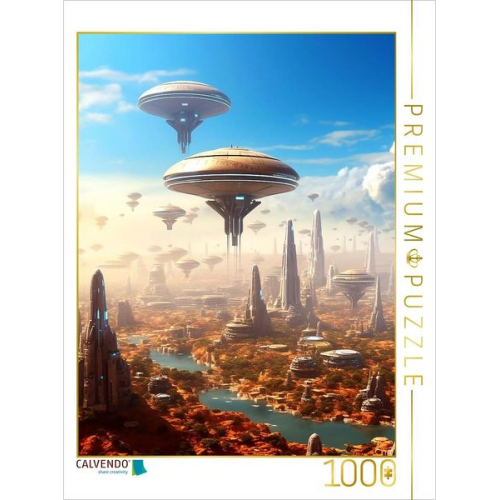 CALVENDO Puzzle Aufbruch - startende fremde Raumschiffe | 1000 Teile Lege-Größe 64x48cm Foto-Puzzle für glückliche Stunden