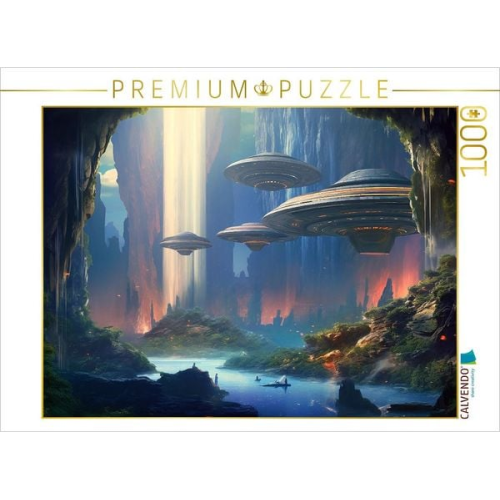 CALVENDO Puzzle Höhlenstadt auf einem fremden Planeten | 1000 Teile Lege-Größe 64x48cm Foto-Puzzle für glückliche Stunden