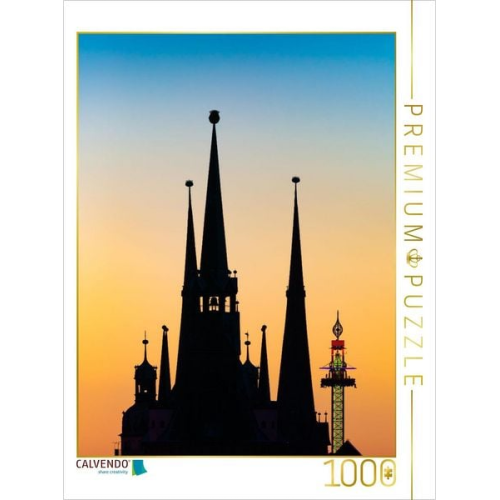CALVENDO Puzzle Die fünf Türme von Halle-Saale | 1000 Teile Lege-Größe 64x48cm Foto-Puzzle für glückliche Stunden