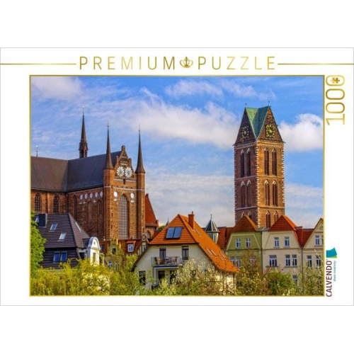 CALVENDO Puzzle Wismars Stadtkirchen St. Georgen und St. Marien | 1000 Teile Lege-Größe 64x48cm Foto-Puzzle für glückliche Stunden