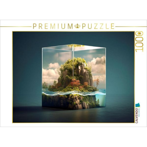 CALVENDO Puzzle Kleine Insel in einem Glaswürfel | 1000 Teile Lege-Größe 64x48cm Foto-Puzzle für glückliche Stunden