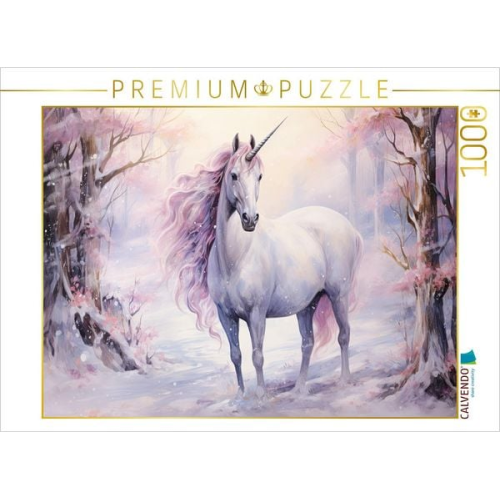 CALVENDO Puzzle Einhorn mit wehender Mähne | 1000 Teile Lege-Größe 64x48cm Foto-Puzzle für glückliche Stunden