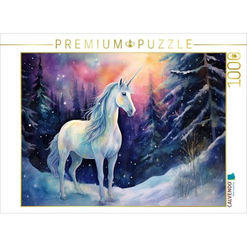 CALVENDO Puzzle Einhorn im Mondschein | 1000 Teile Lege-Größe 64x48cm Foto-Puzzle für glückliche Stunden
