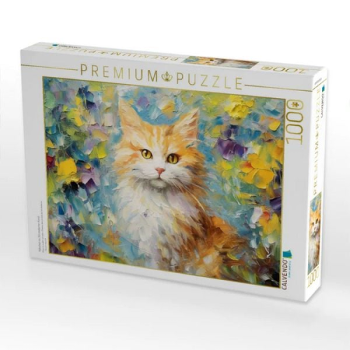 CALVENDO Puzzle Kätzchen im Stil moderner Kunst | 1000 Teile Lege-Größe 64x48cm Foto-Puzzle für glückliche Stunden
