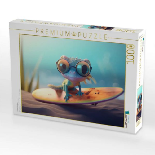 CALVENDO Puzzle Surfer-Chamäleon | 1000 Teile Lege-Größe 64x48cm Foto-Puzzle für glückliche Stunden