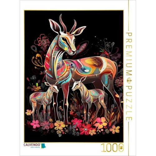 CALVENDO Puzzle Springböcke | 1000 Teile Lege-Größe 64x48cm Foto-Puzzle für glückliche Stunden