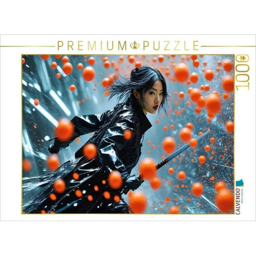 CALVENDO Puzzle Kämpferin im Bann der Cyberwelt | 1000 Teile Lege-Größe 64x48cm Foto-Puzzle für glückliche Stunden