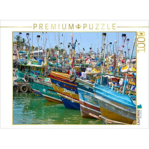 CALVENDO Puzzle Hafenleben: Fischerboote im Morgenlicht | 1000 Teile Lege-Größe 64x48cm Foto-Puzzle für glückliche Stunden