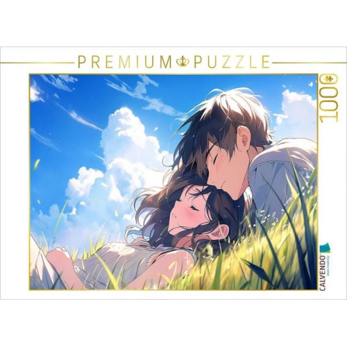 CALVENDO Puzzle Lass uns zusammen träumen - Pärchen im Manga Style | 1000 Teile Lege-Größe 64x48cm Foto-Puzzle für glückliche Stunden