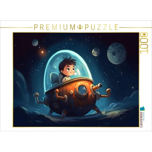 CALVENDO Puzzle Luca´s Reise zum Mond | 1000 Teile Lege-Größe 64x48cm Foto-Puzzle für glückliche Stunden
