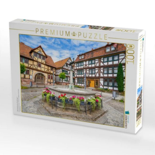 CALVENDO Puzzle Storchenbrunnen Gerstungen | 1000 Teile Lege-Größe 64x48cm Foto-Puzzle für glückliche Stunden