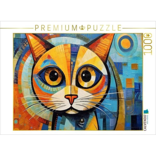 CALVENDO Puzzle Katze Im Stil von Pablo Picasso | 1000 Teile Lege-Größe 64x48cm Foto-Puzzle für glückliche Stunden