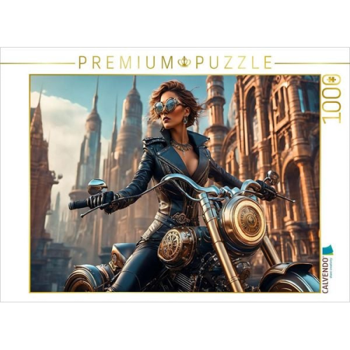 CALVENDO Puzzle Steampunk Bikerbraut | 1000 Teile Lege-Größe 64x48cm Foto-Puzzle für glückliche Stunden