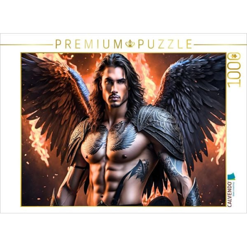 CALVENDO Puzzle Engel Raziel kämpft im Höllenfeuer | 1000 Teile Lege-Größe 64x48cm Foto-Puzzle für glückliche Stunden