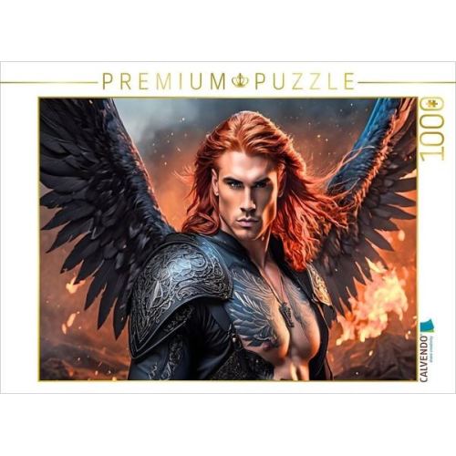 CALVENDO Puzzle Engel Raphael kämpft im Feuer gegen das Böse | 1000 Teile Lege-Größe 64x48cm Foto-Puzzle für glückliche Stunden