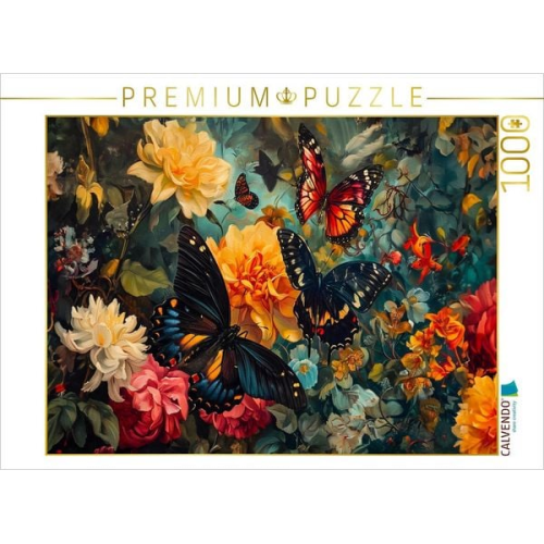 CALVENDO Puzzle Blütenflug der Schmetterlinge | 1000 Teile Lege-Größe 64x48cm Foto-Puzzle für glückliche Stunden