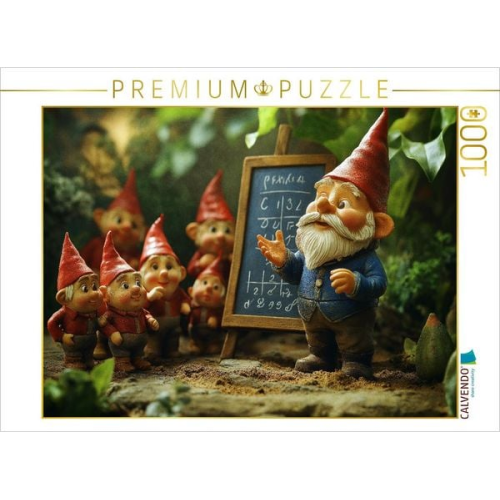 CALVENDO Puzzle Die geheime Schule der Gartenzwerge | 1000 Teile Lege-Größe 64x48cm Foto-Puzzle für glückliche Stunden