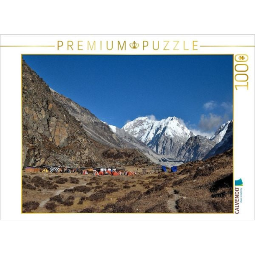 CALVENDO Puzzle Lagerplatz Lhonak | 1000 Teile Lege-Größe 64x48cm Foto-Puzzle für glückliche Stunden