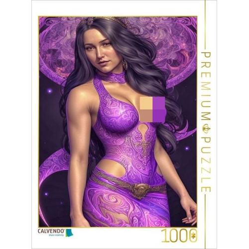 CALVENDO Puzzle Rhonda trägt ein Modell mit aparten Ausschnitten. | 1000 Teile Lege-Größe 64x48cm Foto-Puzzle für glückliche Stunden