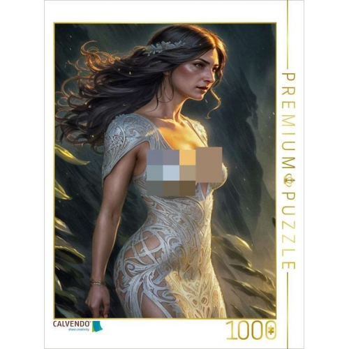 CALVENDO Puzzle Der silbrige Glanz dieses Modells lässt Moira darin wie die Mondgöttin wirken. | 1000 Teile Lege-Größe 64x48cm Foto-Puzzle für glückli