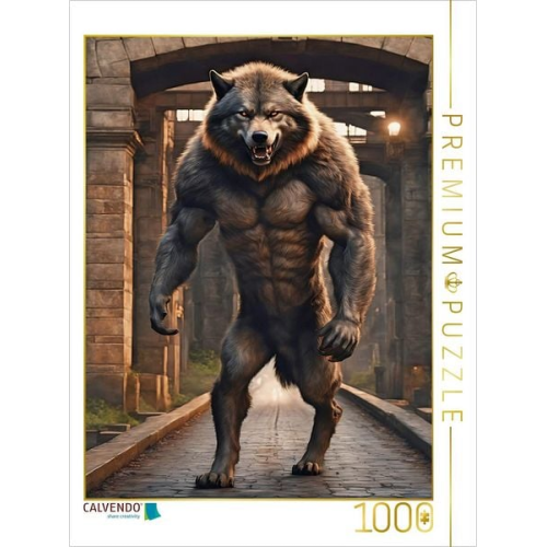 CALVENDO Puzzle Werwolf durchstreift alte Ruinen | 1000 Teile Lege-Größe 64x48cm Foto-Puzzle für glückliche Stunden