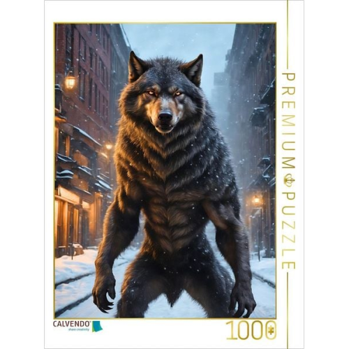 CALVENDO Puzzle Werwolf in der kalten Neujahrsnacht | 1000 Teile Lege-Größe 64x48cm Foto-Puzzle für glückliche Stunden
