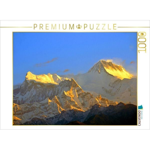CALVENDO Puzzle Von links Annapurna IV (7525 m) und Annapurna II (7939 m) am frühen Morgen vom Aussichtspunkt Sarangkot | 1000 Teile Lege-Größe 64x48c