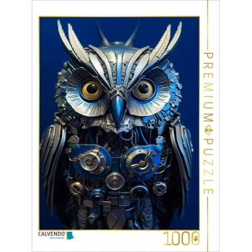 CALVENDO Puzzle Eule - Cyborg Tier in Verbindung mit Steampunk | 1000 Teile Lege-Größe 64x48cm Foto-Puzzle für glückliche Stunden