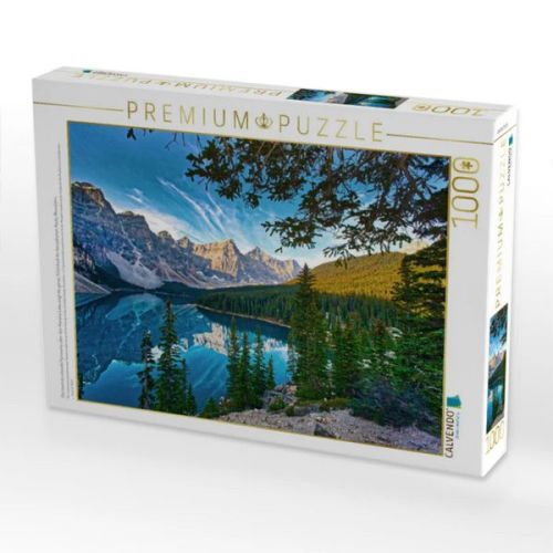 CALVENDO Puzzle Das beeindruckende Panorama über den Moraine Lake zeigt die ganze Schönheit der kanadischen Rocky Mountains. | 1000 Teile Lege-Größe 6