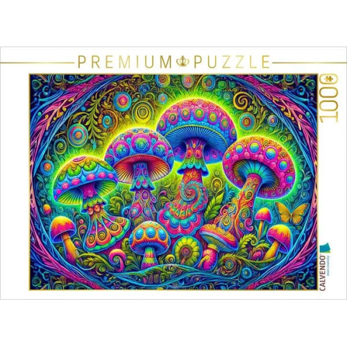 CALVENDO Puzzle Leuchtendes Quartett aus Zauberpilzen | 1000 Teile Lege-Größe 64x48cm Foto-Puzzle für glückliche Stunden
