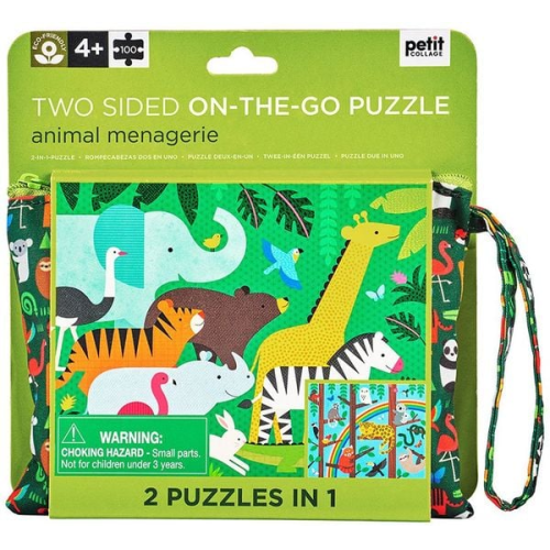 Animal Menagerie Two-Sided On-The-Go Puzzle