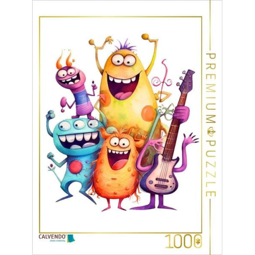 CALVENDO Puzzle Monsterkapelle spielt auf | 1000 Teile Lege-Größe 64x48cm Foto-Puzzle für glückliche Stunden