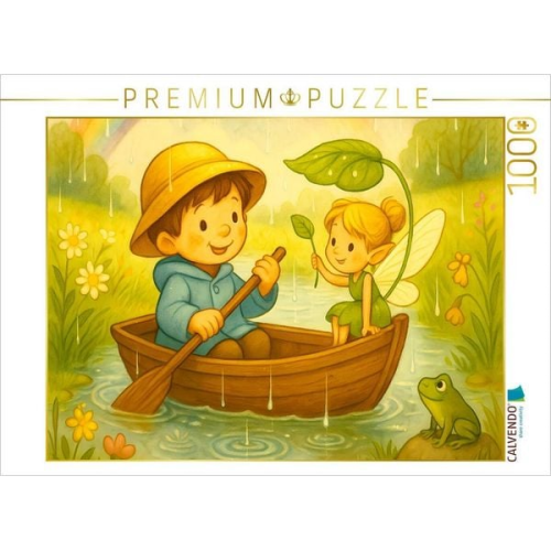 CALVENDO Puzzle Bootsfahrt durch Regenpfützen | 1000 Teile Lege-Größe 64x48cm Foto-Puzzle für glückliche Stunden